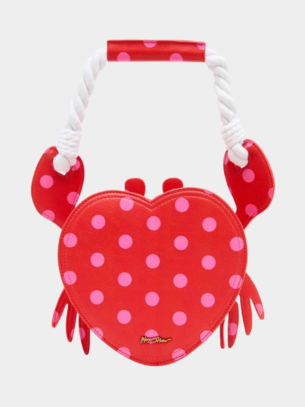 Betsey Johnson Kitsch Shell Raiser Red and Pink Polka Dot Crossbody Bag NWT - Picture 4 of 10